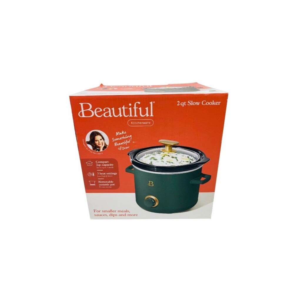 Beautiful Brand 2 Quart Slow Cooker Thyme Green by Drew Barrymore New